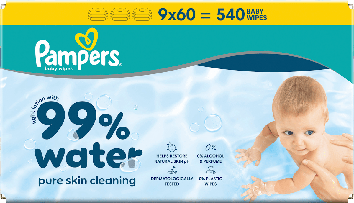Feuchttücher 99 % Wasser (9x60 St), 540 St
