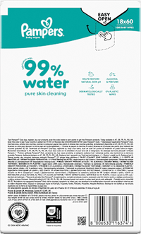 Feuchttücher 99 % water (18x60 St), 1.080 St