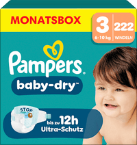 Windeln Baby Dry Gr. 3 Midi (6-10 kg) Monatsbox, 222 St