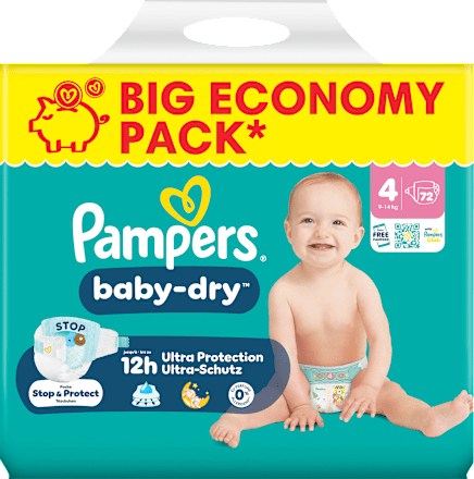 Windeln Baby Dry Gr. 4 (9-14 kg) Big Pack, 72 St