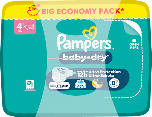 Windeln Baby Dry Gr. 4 (9-14 kg) Big Pack, 72 St