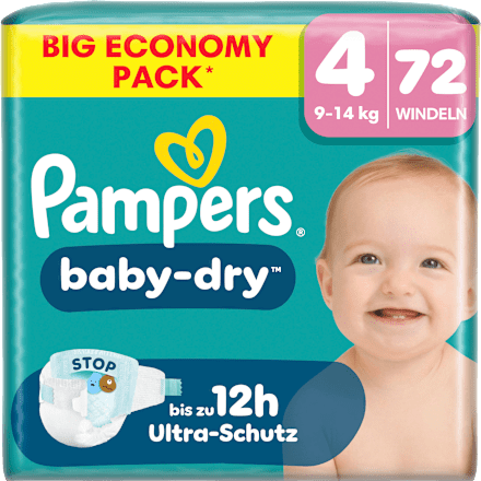 Windeln Baby Dry Gr. 4 (9-14 kg) Big Pack, 72 St