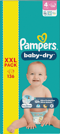 Windeln Baby Dry Gr. 4 (9-14 kg) XXL Pack, 136 St
