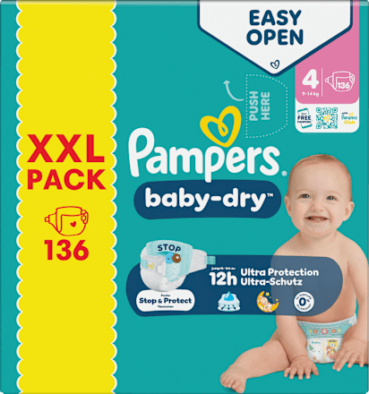 Windeln Baby Dry Gr. 4 (9-14 kg) XXL Pack, 136 St