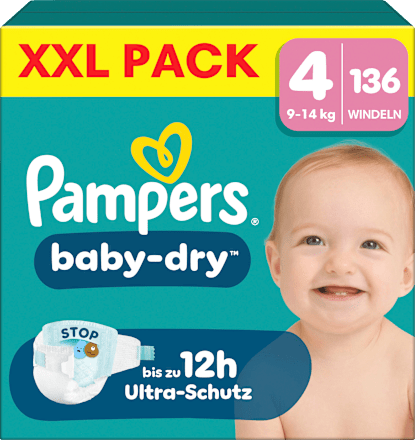 Windeln Baby Dry Gr. 4 (9-14 kg) XXL Pack, 136 St