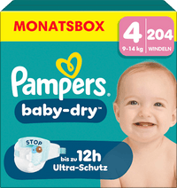 Windeln Baby Dry Gr. 4 Maxi (9-14 kg) Monatsbox, 204 St