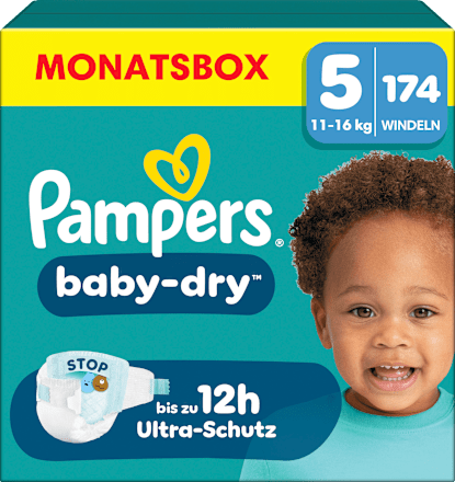 Windeln Baby Dry Gr. 5 Junior (11-16 kg) Monatsbox, 174 St