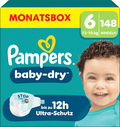 Windeln Baby Dry Gr. 6 Extra Large (13-18 kg) Monatsbox, 148 St