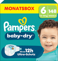 Windeln Baby Dry Gr. 6 Extra Large (13-18 kg) Monatsbox, 148 St