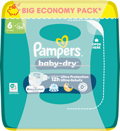Windeln Baby Dry Gr. 6 XL (13-18 kg) Big Pack, 54 St
