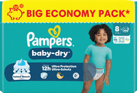 Windeln Baby Dry Gr. 8 XL (17+ kg) Big Pack, 44 St