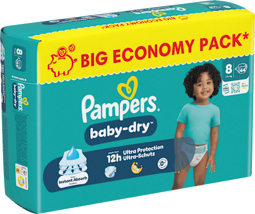 Windeln Baby Dry Gr. 8 XL (17+ kg) Big Pack, 44 St