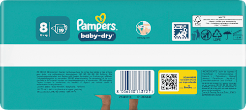 Windeln Baby Dry Gr. 8 XL (17+ kg), 19 St