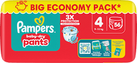 Baby Pants Baby Dry Gr.4 Maxi (9-15 kg), Big Pack, 56 St Pampers
