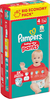 Baby Pants Baby Dry Gr.4 Maxi (9-15 kg), Big Pack, 56 St Pampers