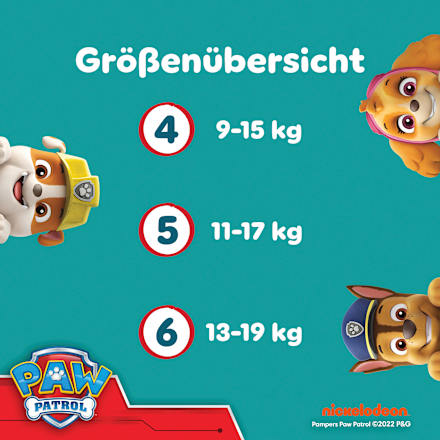 Babybroekjes Baby Dry Maat 4 Maxi (9-15 kg) Limited Edition Paw Patrol, maandelijkse doos, 180 stuks