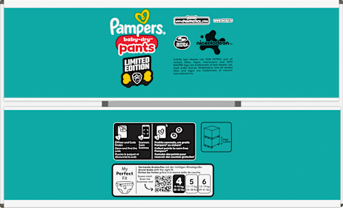 Babybroekjes Baby Dry Maat 4 Maxi (9-15 kg) Limited Edition Paw Patrol, maandelijkse doos, 180 stuks