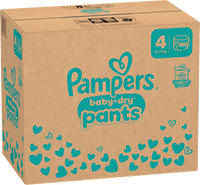 Babybroekjes Baby Dry Maat 4 Maxi (9-15 kg), maandelijkse doos, 180 stuks