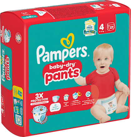 Babybroekjes Baby Dry Maat 4 Maxi (9-15 kg), 27 stuks