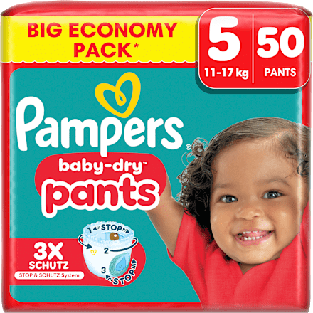 Babybroekjes Baby Dry Maat 5 Junior (11-17 kg) Grote verpakking, 50 stuks