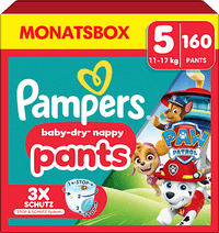 Babybroekjes Baby Dry Maat 5 Junior (11-17 kg) Limited Edition Paw Patrol, maandelijkse doos, 160 stuks