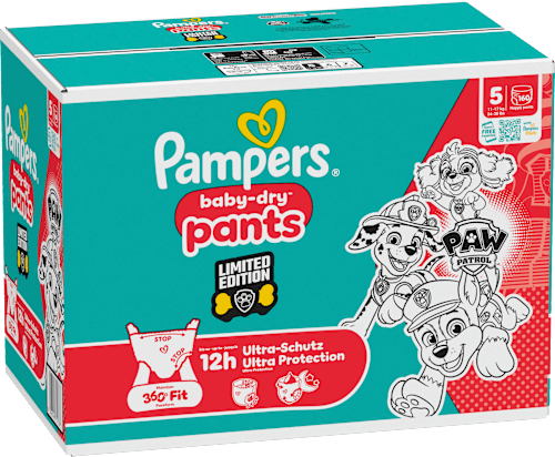 Babybroekjes Baby Dry Maat 5 Junior (11-17 kg) Limited Edition Paw Patrol, maandelijkse doos, 160 stuks
