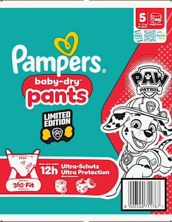 Babybroekjes Baby Dry Maat 5 Junior (11-17 kg) Limited Edition Paw Patrol, maandelijkse doos, 160 stuks