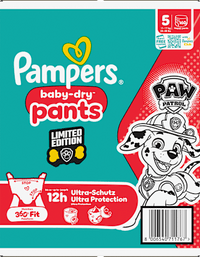 Babybroekjes Baby Dry Maat 5 Junior (11-17 kg) Limited Edition Paw Patrol, maandelijkse doos, 160 stuks