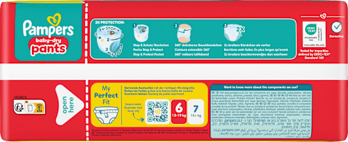 Babybroekjes Baby Dry Maat 6 Extra Groot (13-19 kg) Grote verpakking, 44 stuks