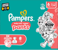 Babybroekjes Baby Dry Maat 6 Extra Groot (13-19 kg) Limited Edition Paw Patrol, maandelijkse doos, 138 stuks