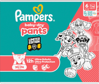 Babybroekjes Baby Dry Maat 6 Extra Groot (13-19 kg) Limited Edition Paw Patrol, maandelijkse doos, 138 stuks