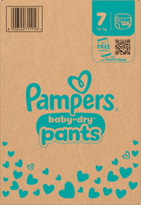 Babybroekjes Baby Dry maat 7 extra groot (15+ kg), maandelijkse doos, 126 stuks