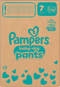 Babybroekjes Baby Dry maat 7 extra groot (15+ kg), maandelijkse doos, 126 stuks