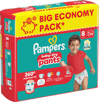 Babybroekjes Baby Dry Maat 8 Extra Groot (17+ kg) Grote verpakking, 34 stuks