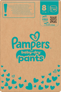 Babybroekjes Baby Dry maat 8 extra groot (17+ kg), maandelijkse doos, 117 stuks