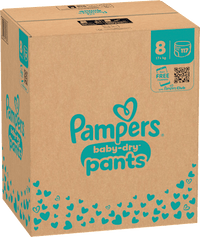 Babybroekjes Baby Dry maat 8 extra groot (17+ kg), maandelijkse doos, 117 stuks