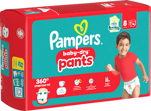 Babybroekjes Baby Dry Maat 8 Extra Groot (17+ kg), 16 stuks