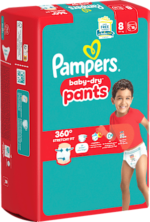 Babybroekjes Baby Dry Maat 8 Extra Groot (17+ kg), 16 stuks
