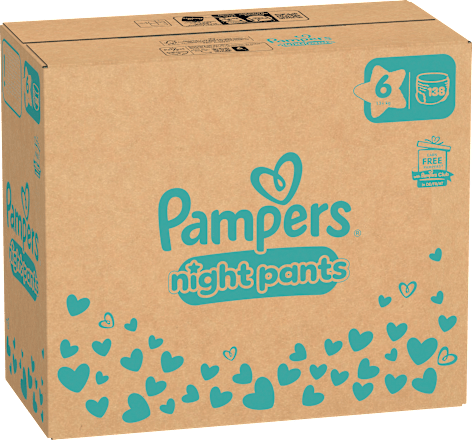 Baby Pants Night Baby Dry maat 6 (13+ kg), maandelijkse doos, 138 stuks