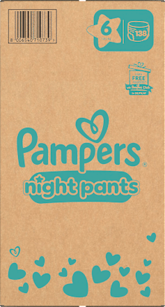 Baby Pants Night Baby Dry maat 6 (13+ kg), maandelijkse doos, 138 stuks