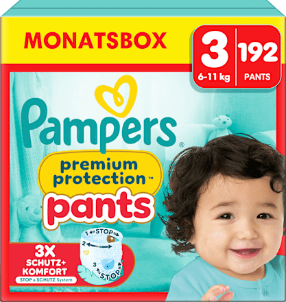 Baby Pants Premium Protection Maat 3 (6-11 kg), Maandbox, 192 stuks