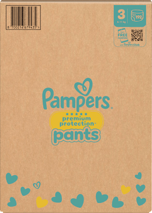 Baby Pants Premium Protection Maat 3 (6-11 kg), Maandbox, 192 stuks