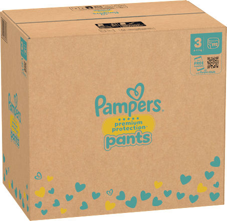 Baby Pants Premium Protection Maat 3 (6-11 kg), Maandbox, 192 stuks