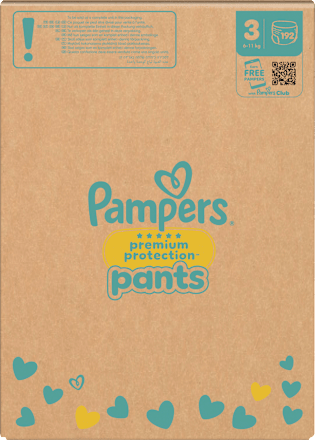 Baby Pants Premium Protection Maat 3 (6-11 kg), Maandbox, 192 stuks