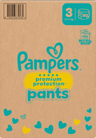 Baby Pants Premium Protection Maat 3 (6-11 kg), Maandbox, 192 stuks