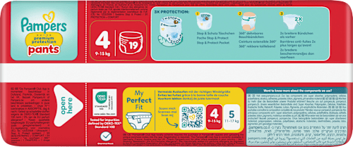 Babybroekjes Premium Bescherming Maat 4 Maxi (9-15 kg), 19 stuks