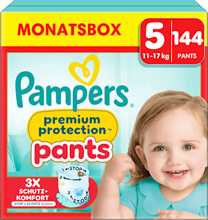 Baby Pants Premium Protection Maat 5 Junior (11-17 kg), Maandbox, 144 stuks