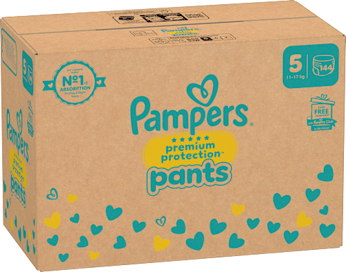 Baby Pants Premium Protection Maat 5 Junior (11-17 kg), Maandbox, 144 stuks