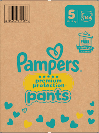 Baby Pants Premium Protection Maat 5 Junior (11-17 kg), Maandbox, 144 stuks