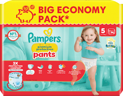 Babybroekjes Premium Protection Maat 5 Junior (11-17kg), Grote verpakking, 36 stuks